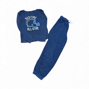 6/20🎉 Carter’s Boys “Bedtime All-Star” Blue Long Sleeve Pajama Set Size 5T